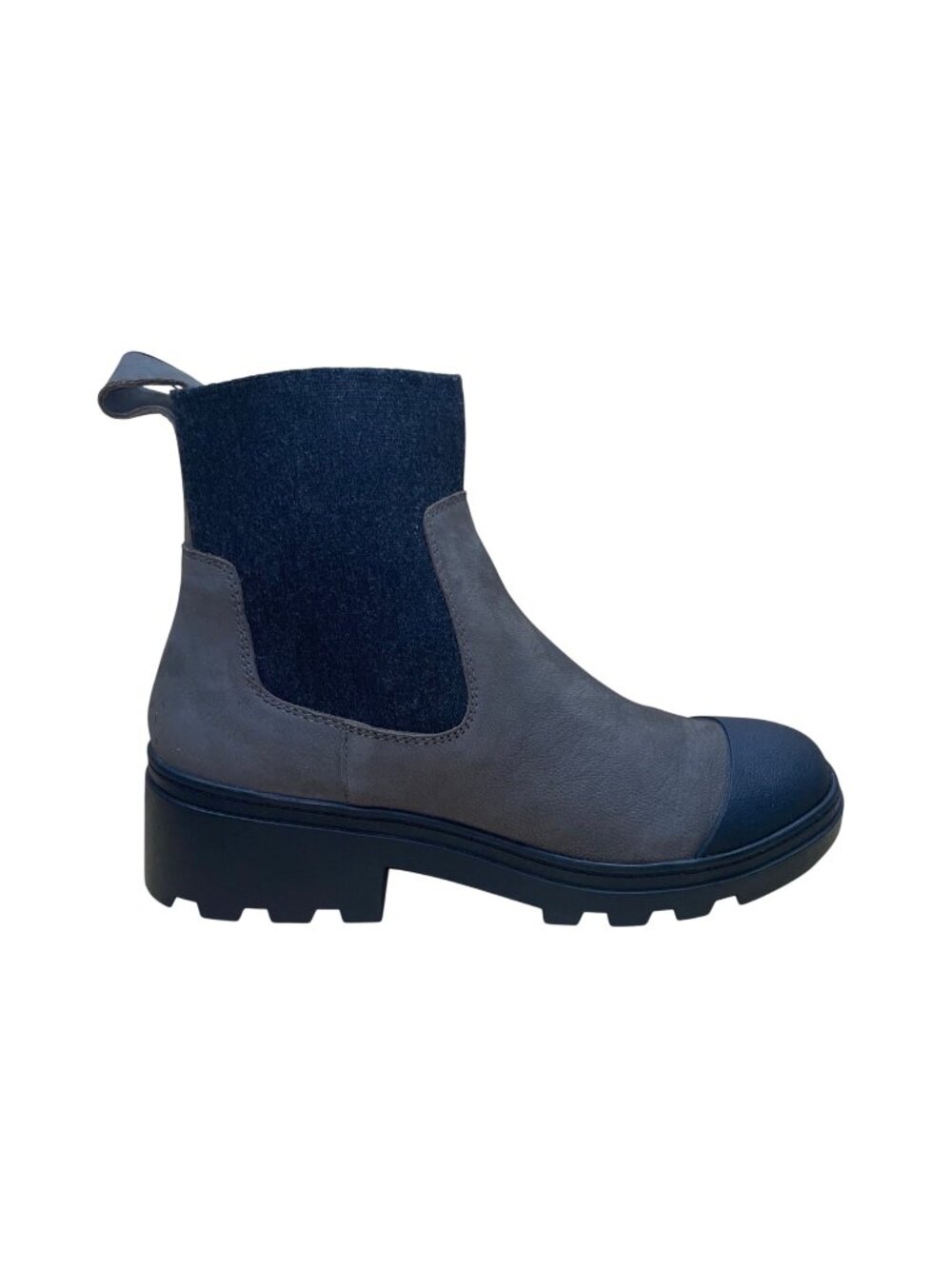Eileen Fisher Women’s Gray Leather Slip-On Design Chelsea Ankle Boots Size 8